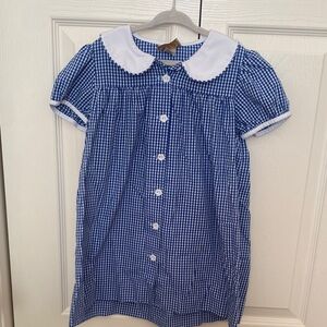 TBBC Blue Gingham Dress with White Collar 5T